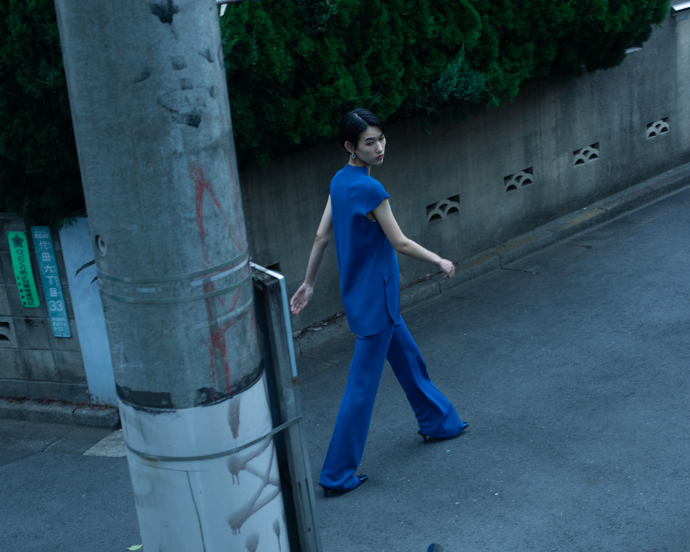 mame 24ss ジャガードスカート blue 24 Spring Summer Look by Mayumi Hosokura / COLLECTION - Mame